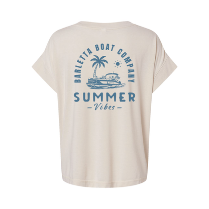 Barletta Summer Vibes Boat Women's Vintage Wash Crop Tee