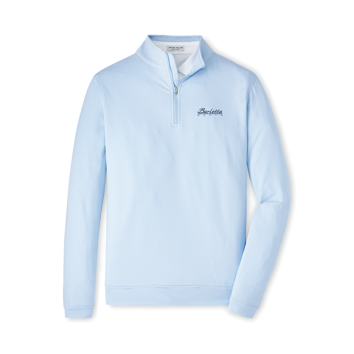Peter Millar Perth Sugar Stripe 1/4-Zip - Cottage Blue/White