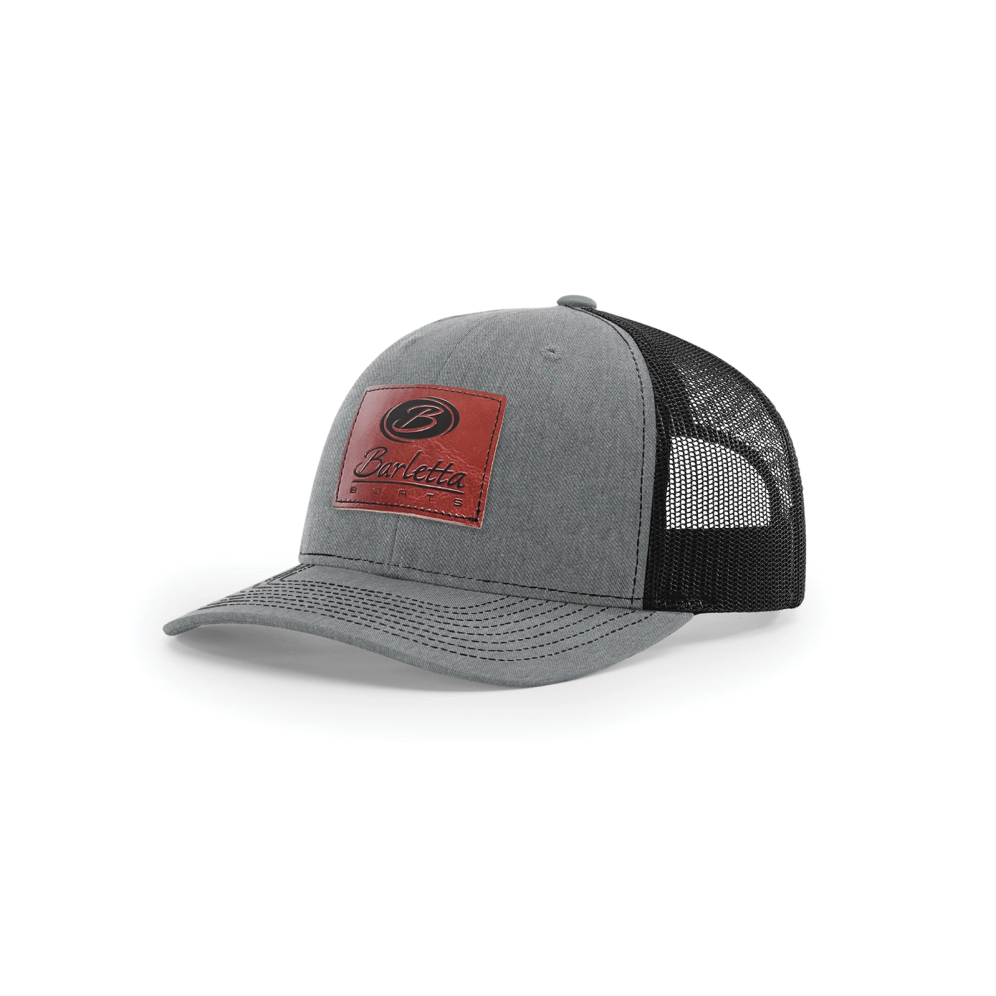 Barletta Dark Leather Patch Trucker Cap