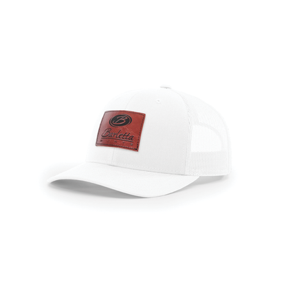 Barletta Dark Leather Patch Trucker Cap