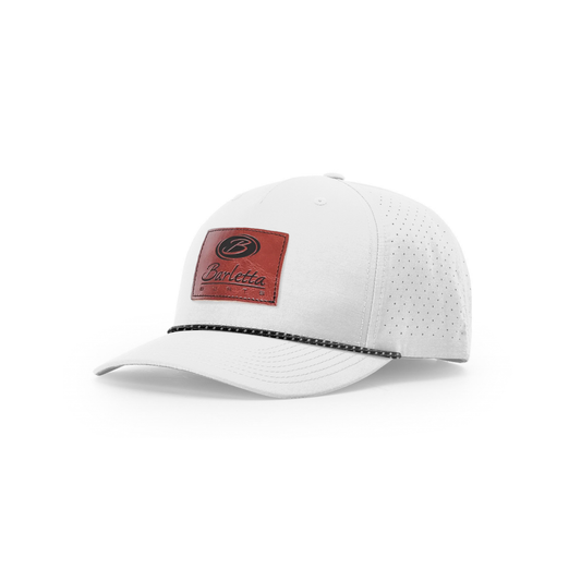 Barletta Dark Leather Patch Perf Rope Cap