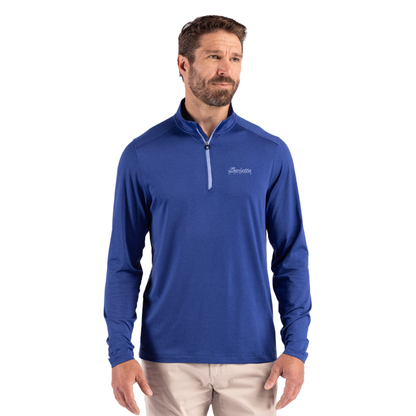 Cutter & Buck Coastline Recycled Double Peached Mens Quarter Zip Pullover