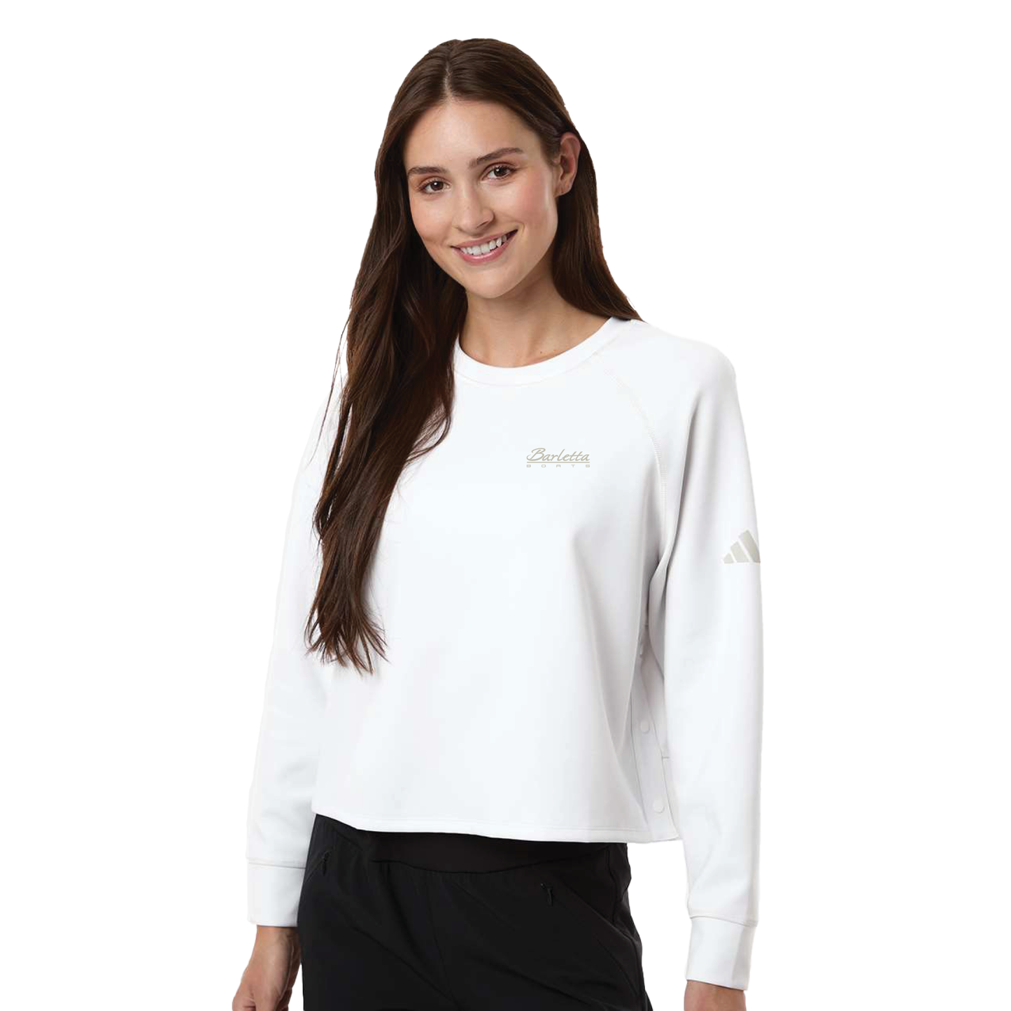 Adidas Women's Beyond Side-Snap Crewneck Sweatshirt